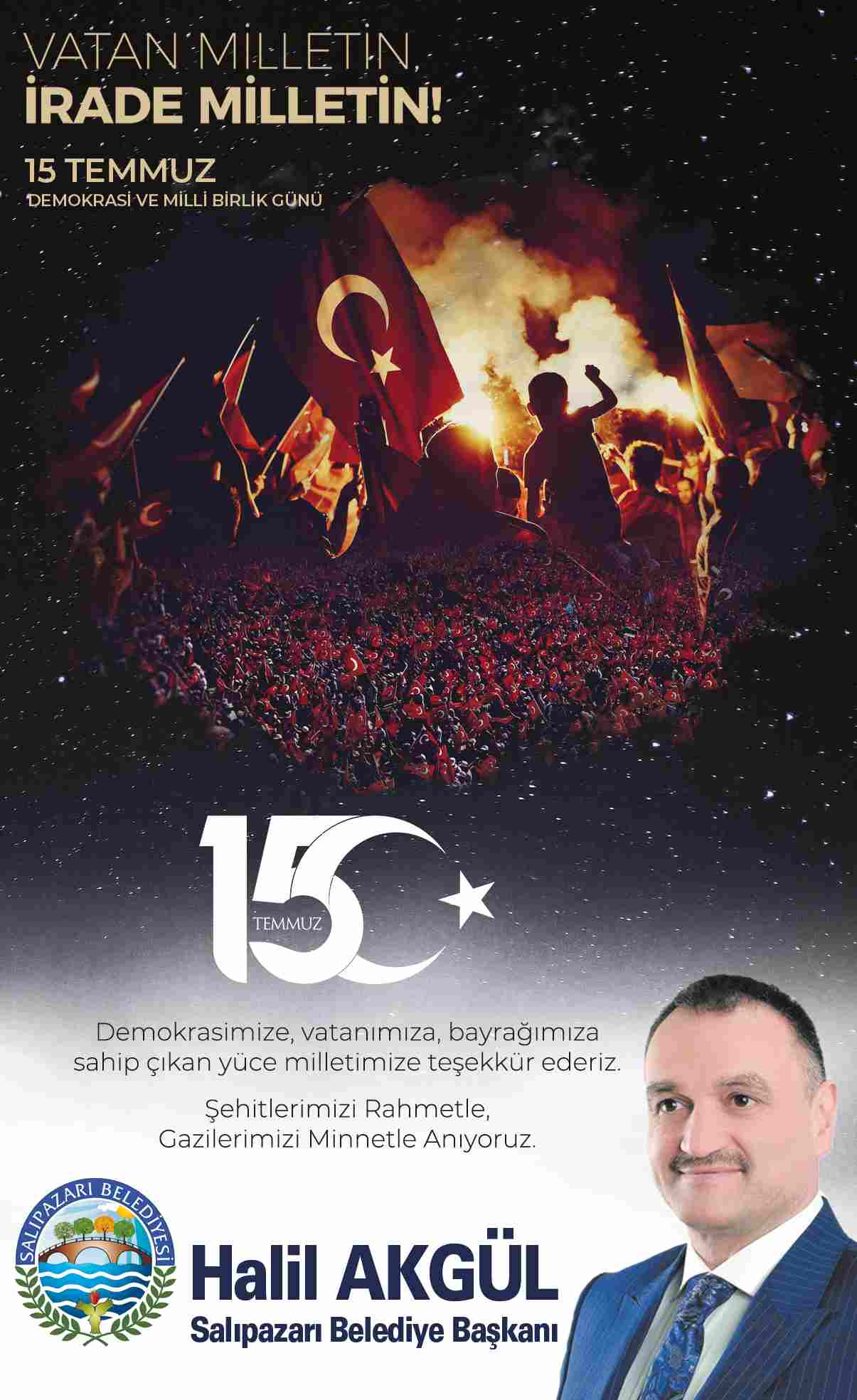 Salıpazarı Belediyesi 15 Temmuz Anma İlanı