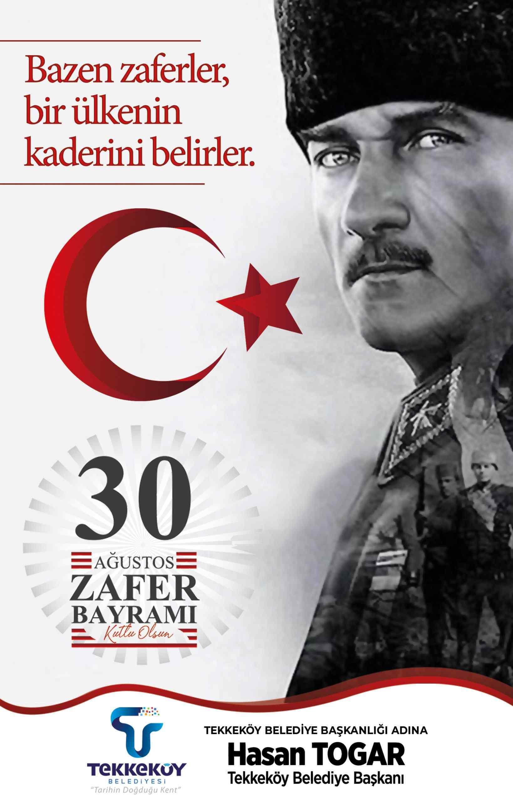 Tekkeköy Belediyesi 30 Ağustos Zafer Bayramı Kutlama İlanı