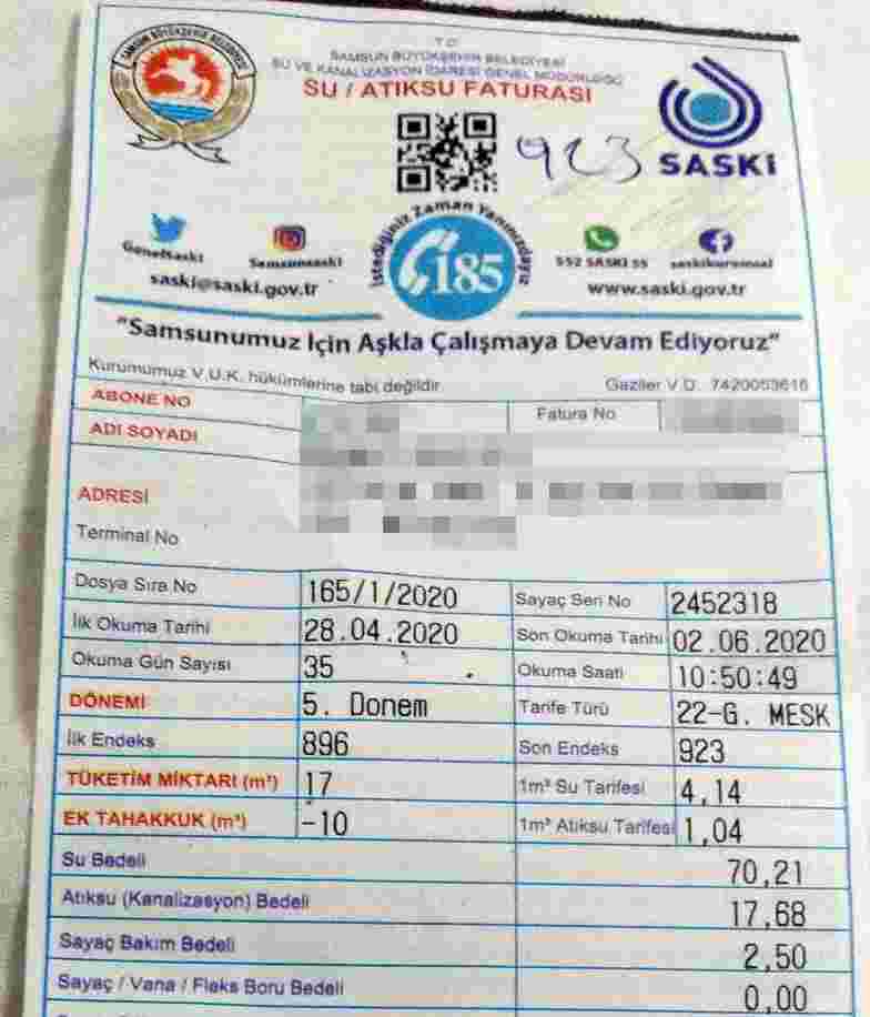 Samsun En Pahalı Su Listesi'nde 5'nci Sırada