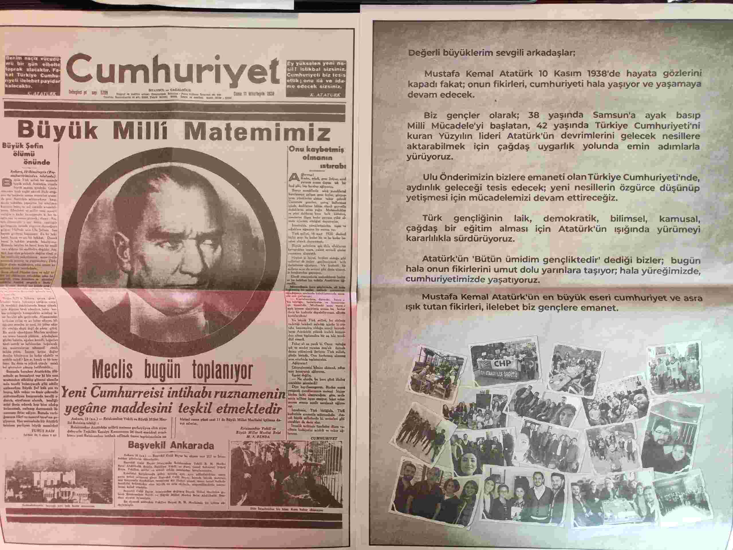 CHP’li Gençlerden Anlamlı 10 Kasım Hatırası