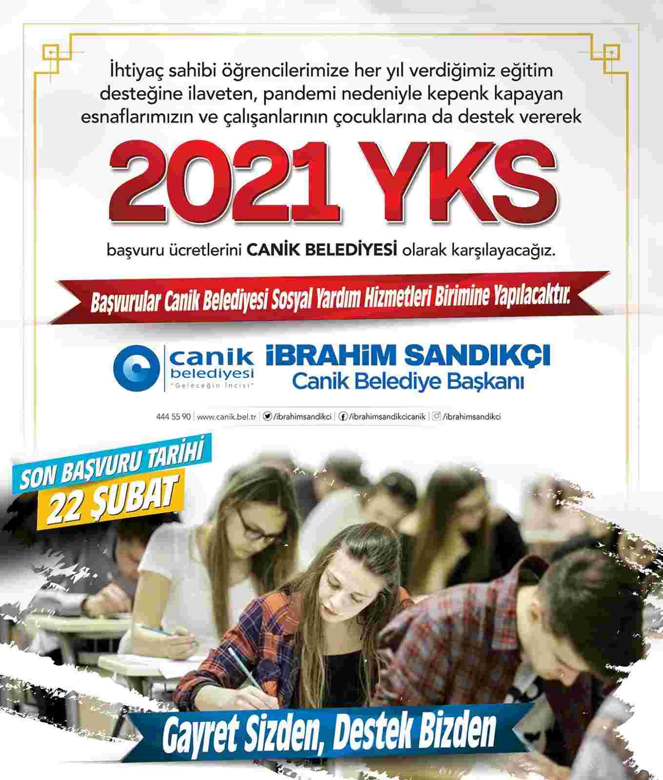 Canik'ten YKS Öğrencilerine Destek