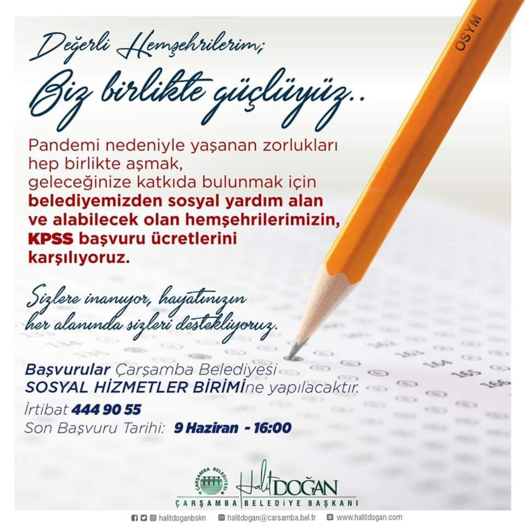 Çarşamba'dan KPSS Adaylarına Destek