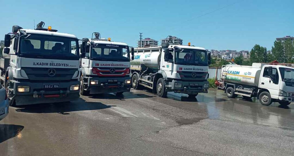 İlkadım Belediyesi’nden Yangın Bölgesine Arazöz Desteği