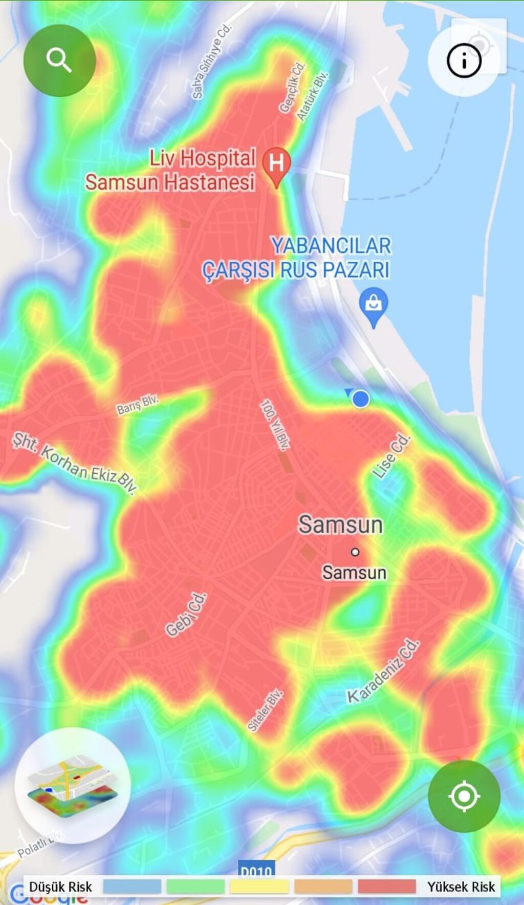 Samsun Korona Vaka Haritasında Kızardı