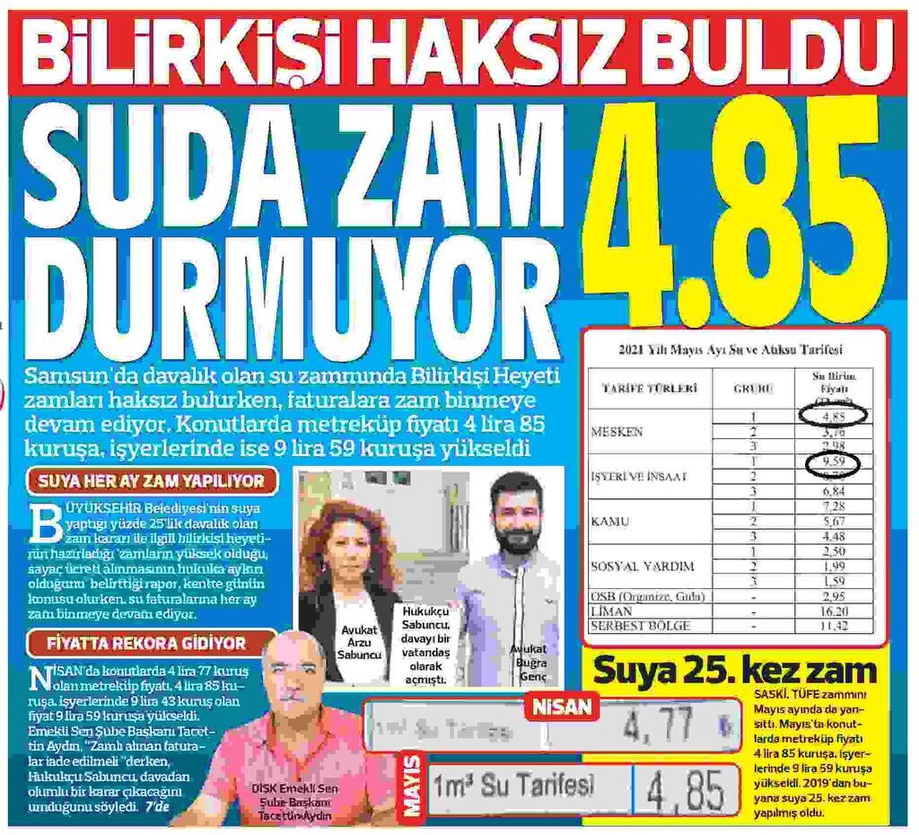 Su Zammı Davasında Heyecanlı Bekleyiş