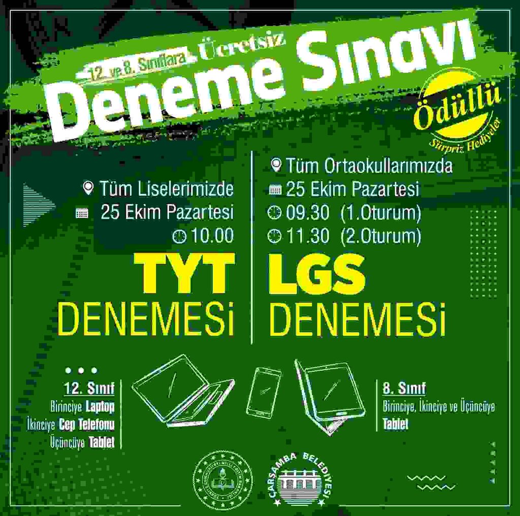 Çarşamba’dan Ödüllü Deneme Sınavı