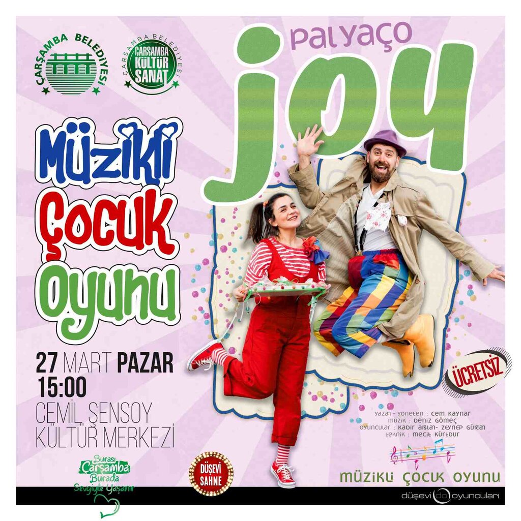 Çarşamba'da PalyaçoJoy Müzikli Çocuk Oyunu