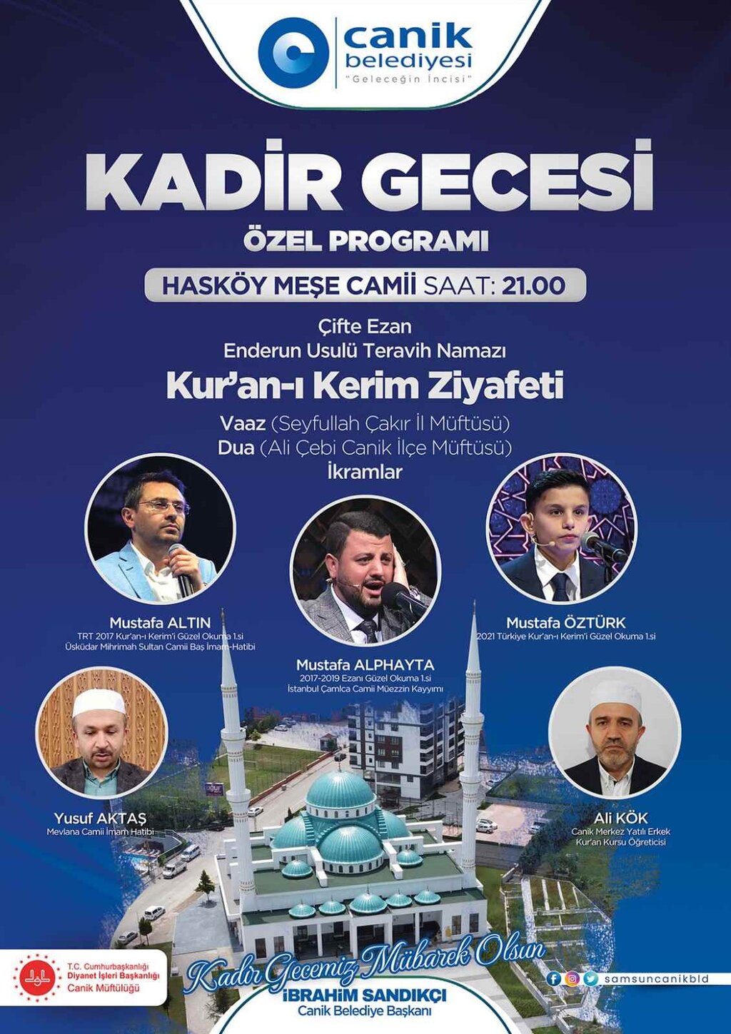 Canik'te 'Kadir Gecesi' Programı