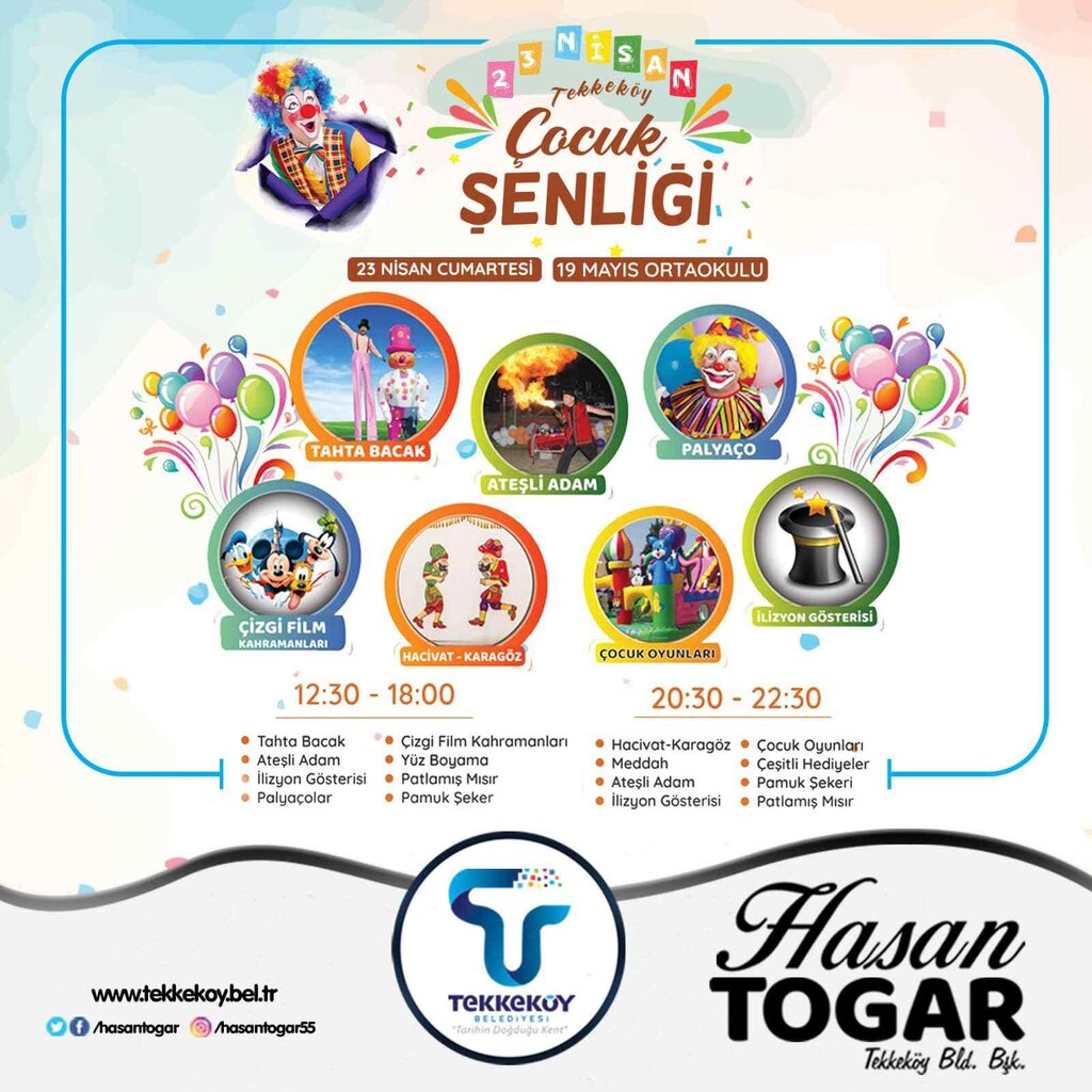 Tekkeköy Belediyesi'nden 23 Nisan Çocuk Şenliği