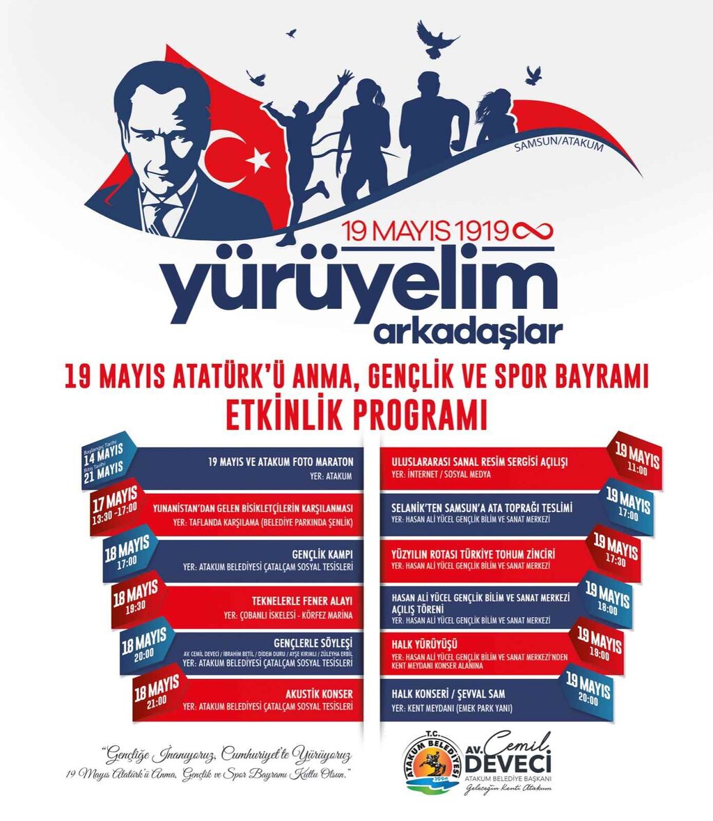 Atakum Belediyesi’nden Dolu Dolu 19 Mayıs Programı