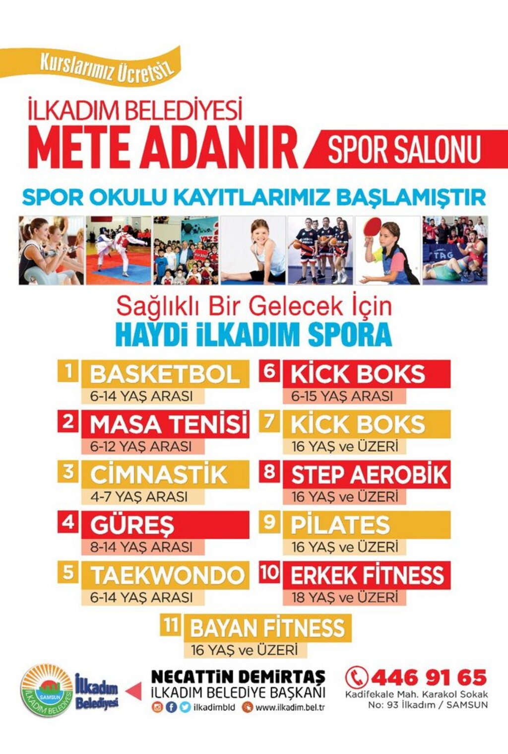 İlkadım Belediyesi Yaz Spor Okulları Kayıtları Başladı
