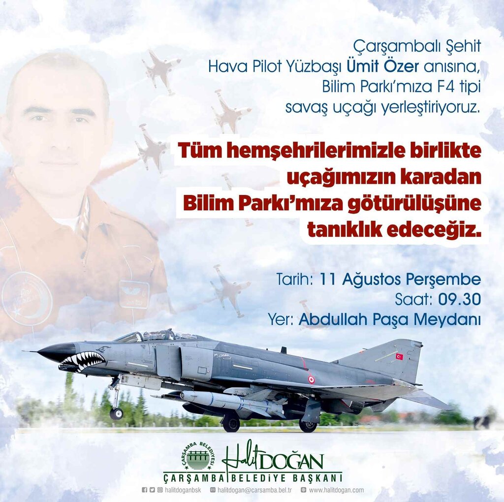 Çarşambalı Şehit Anısına Savaş Uçağı Parka Taşınıyor