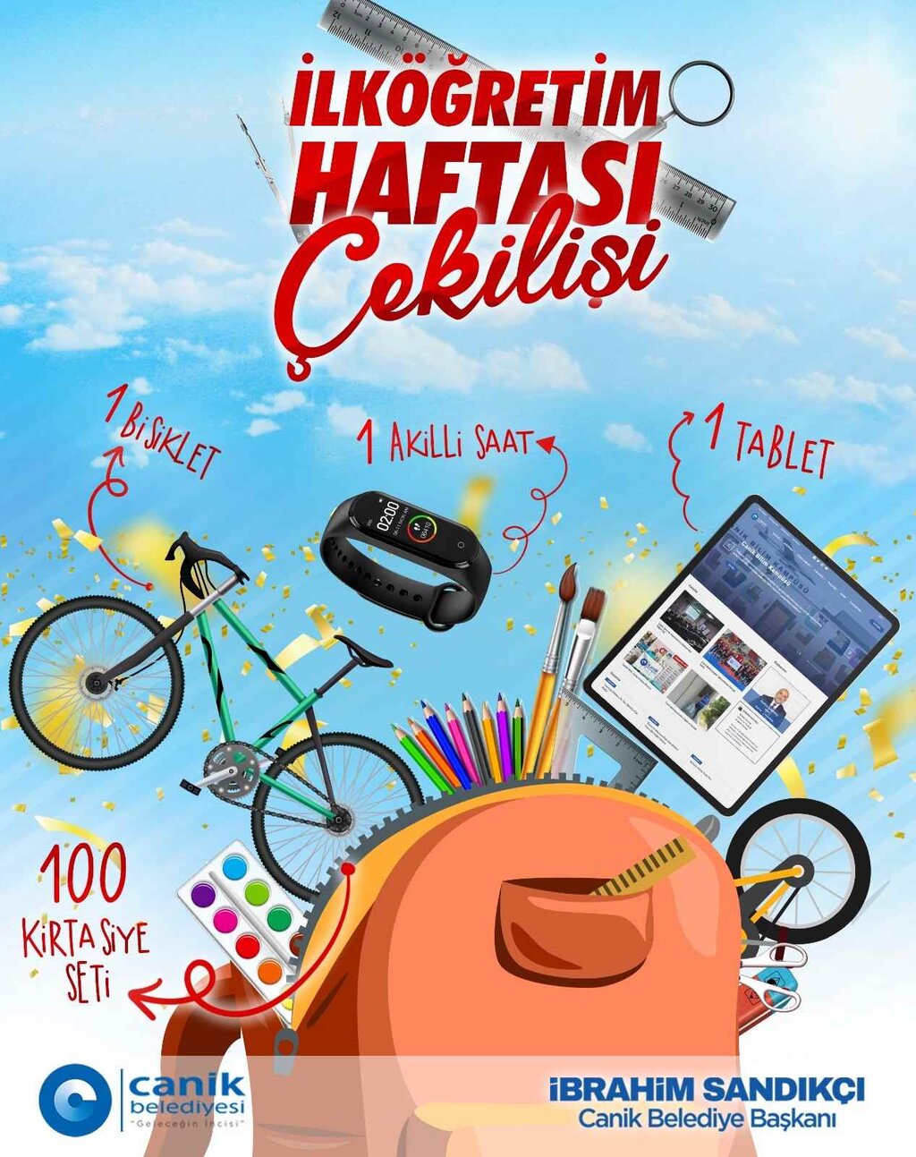 Canik'te 100 Öğrenciye Kırtasiye Seti