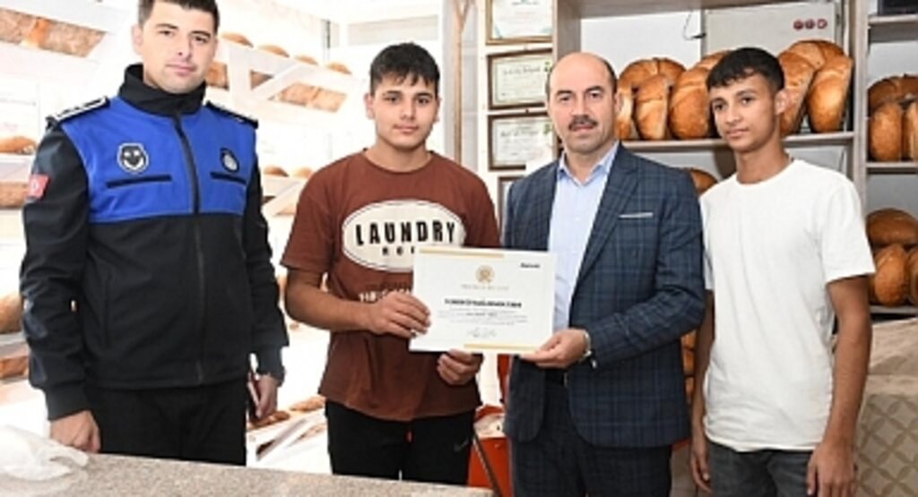 Terme'de Örnek Fırınlara Teşekkür Belgesi