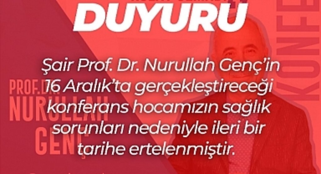 Canik'te Prof. Dr. Nurullah Genç Konferansı Ertelendi