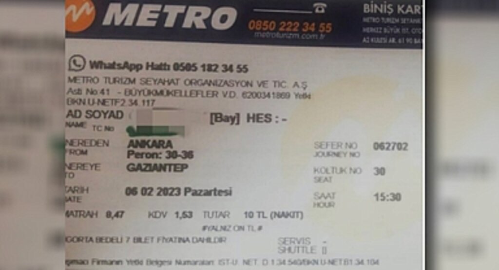 Metro Turizm, Deprem Bölgesine 10 TL'den Bilet Kesiyor