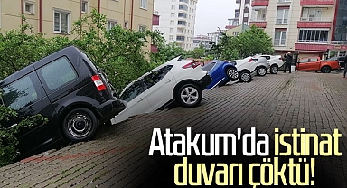 Atakum'da İstinat Duvarı Çöktü!