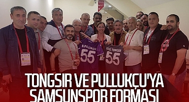 Samsun 19 Mayıs Gazeteciler Cemiyeti'nden TSYD Heyetine Samsunspor Forması