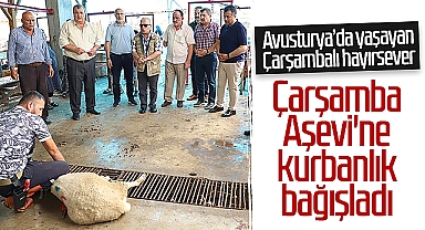 Çarşamba Aşevi'ne Kurbanlık Bağışladı