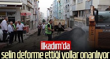 İlkadım'da Selin Deforme Ettiği Yollara Sıcak Asfalt