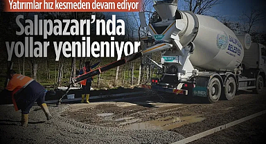 Salıpazarı Biçme Mahallesi'nde Beton Yol Çalışmaları Sürüyor