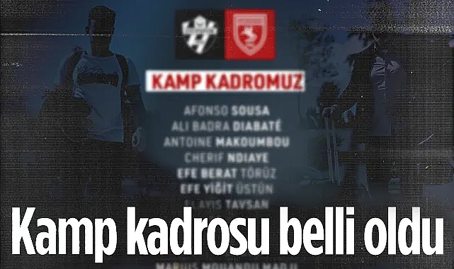 Samsunspor'un Eyüpspor Kamp Kadrosu Belli Oldu