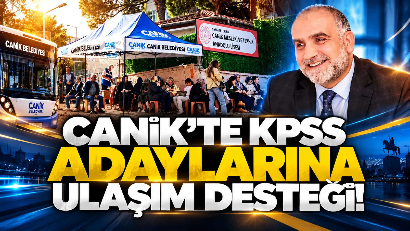 Samsun'da KPSS'ye geç kalan adayların imdadına Canik Belediyesi yetişti!