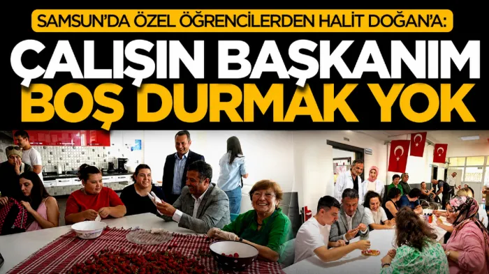 Samsun'da özel öğrencilerle başkan Halit Doğan arasında gülümseten sohbet