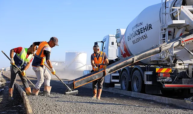 Samsun'da Sahil Yoluna Beton Kaplama