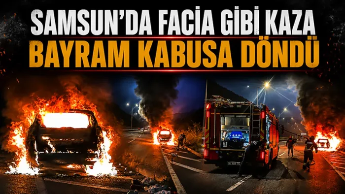 Kurban Bayramı yolculuğu kabusa döndü: Samsun'da seyir halindeki araç kül oldu