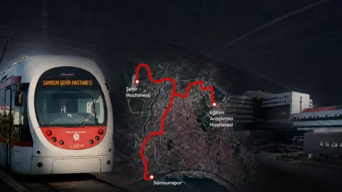 Samsun Şehir Hastanesi tramvay hattında ilk kazma