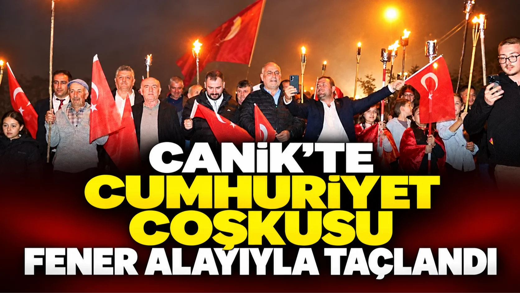 Samsun'da 29 Ekim coşkusu sokaklara taştı! Fener alayına yoğun katılım